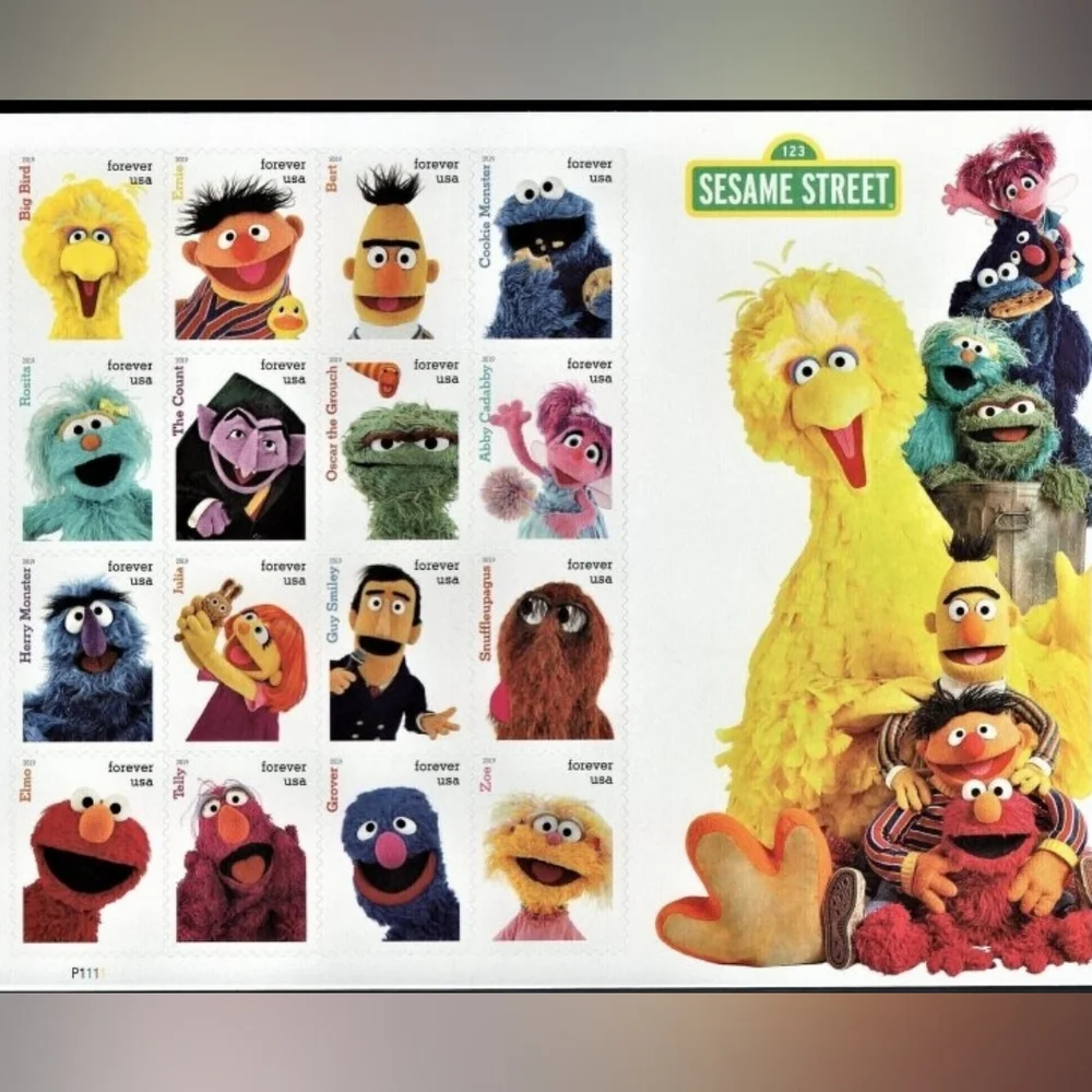 80 USPS Sesame Street Character Forever Stamps Bert Ernie Elmo Oscar Big Bird‎